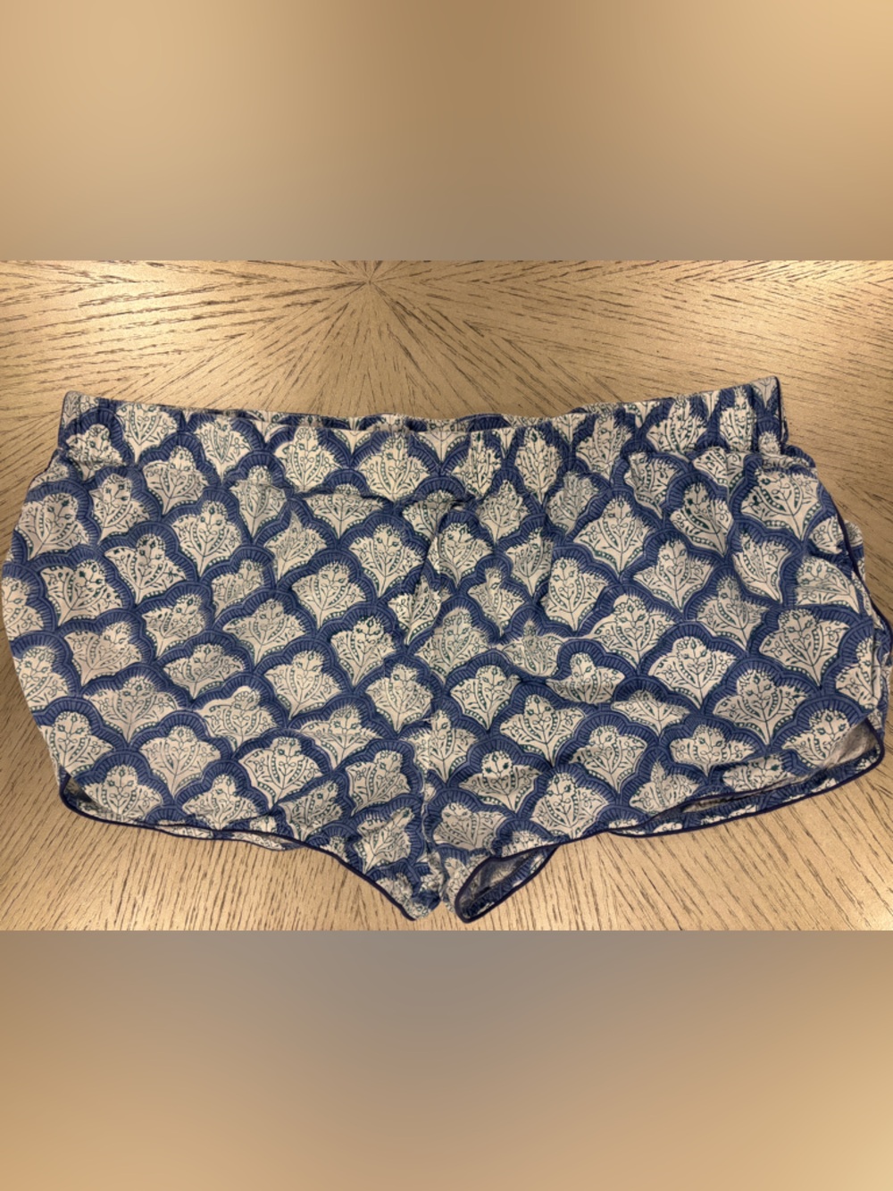 Roller Rabbit Jemina Blue Botanical Printed cotton pajama shorts